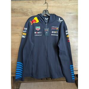 Castore Red Bull Racing F1 Official Team Hoodie Mens L Blue Long Sleeve Full Zip